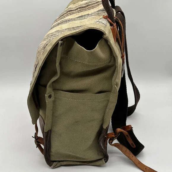 Will Leather Goods River Dome Rucksack Backpack Canvas Leather Multi Color - Picture 9 of 16